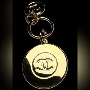 CHANEL Gold Logo Charm Keyring